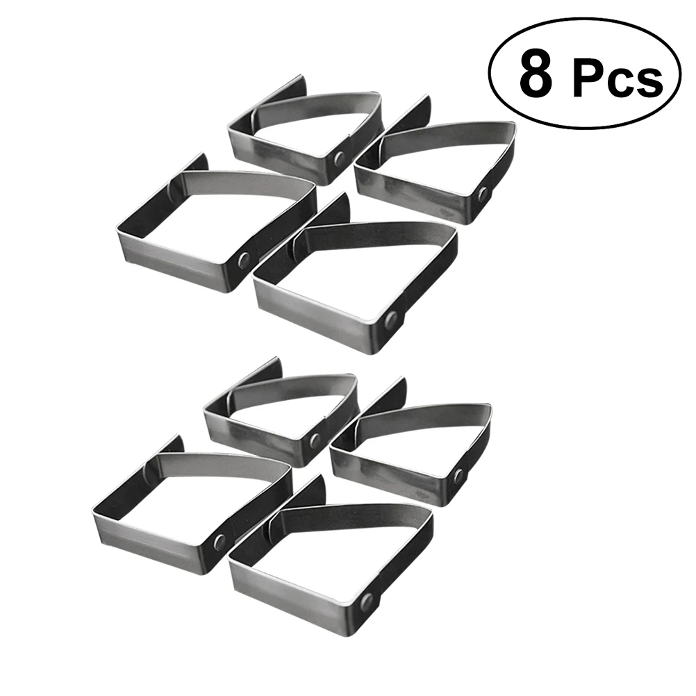 

8Pcs Tablecloth Clips Stainless Steel Adjustable Non-deformable Triangular Clamps Holder for Wedding Party Picnic
