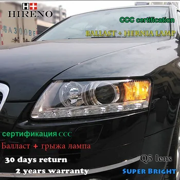 

Hireno Head lamp for 2005-2011 Audi A6 Headlights LED Headlight Assembly DRL Angel Lens Double Beam HID Xenon 2pcs