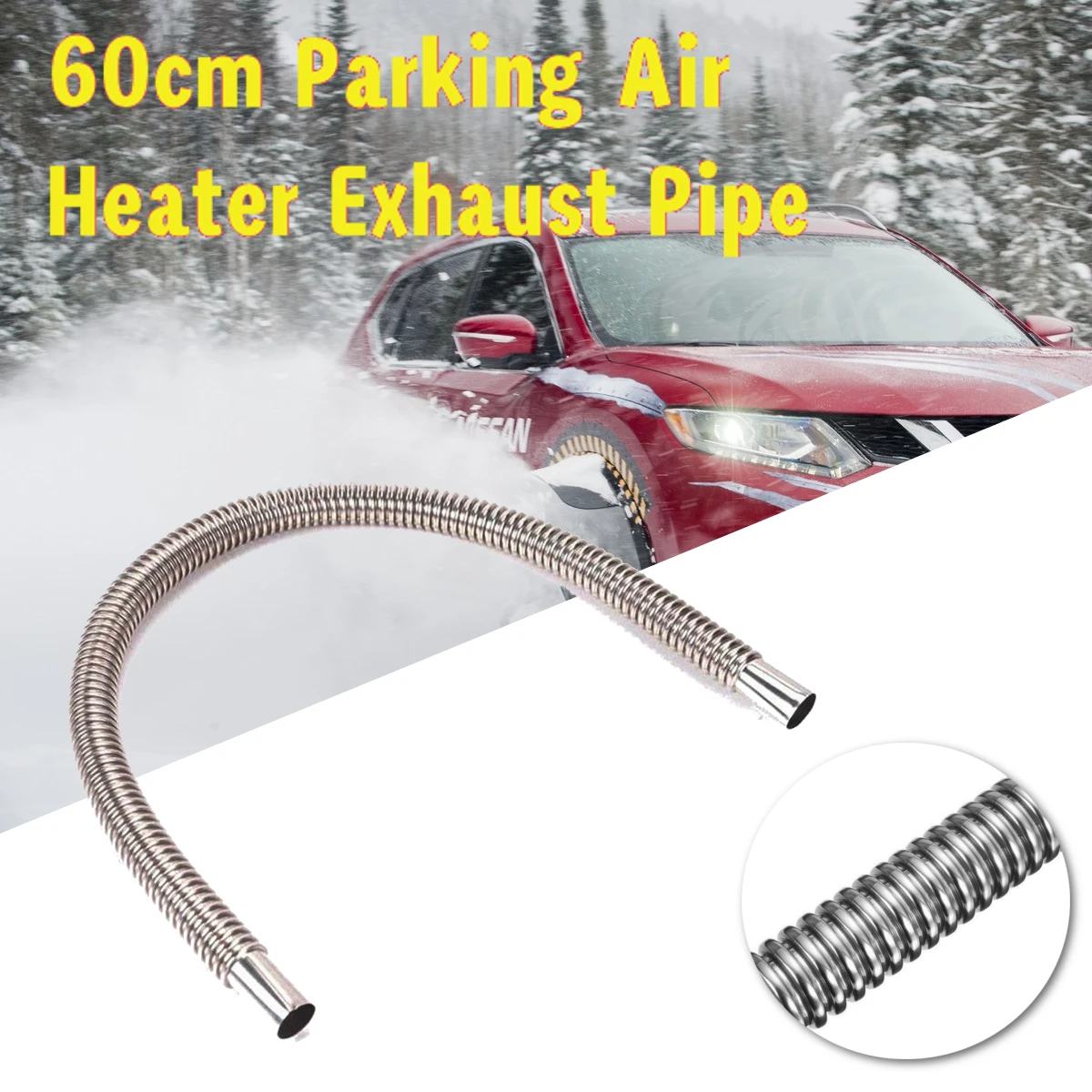 

60cm Diameter 25mm Car Parking Air Heater Tank Stainless Steel Exhaust Pipe for Diesel Gas Vent Hose Accessories