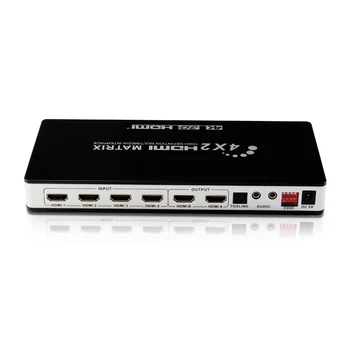 Full HD 4K 1080P HDMI Matrix 4x2 Switch Splitter EDID HIFI Matrix with IR Remote Control Audio Supports HDMI V1.4/3D/4Kx2K 30Hz Full HD 4K 1080P HDMI Matrix 4x2 Switch Splitter EDID HIFI Matrix with IR Remote Control Audio Supports HDMI V1.4/3D/4Kx2K 30Hz