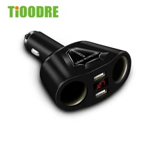Electronic cigarette lighter socket splitter double cylinder double 3.1A dual USB car charger with current voltmeter charger