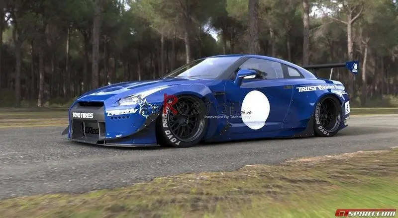 R35 GTR ROCKET BUNNY широкий кузов переднего бампера CANARD из углеродного волокна