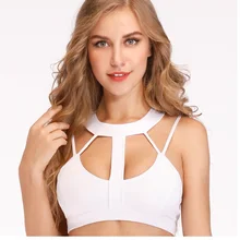 Спортивные топы с перекрестной спинкой, спортивные топы, увеличивающий и Противоударный Спортивный костюм для бега, спортивные бюстгальтеры для йоги, майки, белый укороченный топ