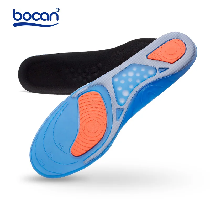 Bocan نعال جيل 1 زوج أعلى جودة إدراج مريحة نعال الحذاء صدمة امتصاص نعل للرجال والنساء