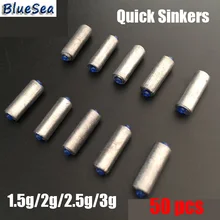BlueSea 50 шт./пакет 1,5g/2g/2,5g/3g Edge Cut быстрая вставка грузило для рыбалки быстрая рулонная полоса свинцовые грузики