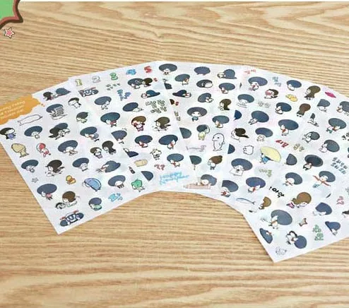 6 sheets1set cartoon girl transparent diary deco sticker note kawaii