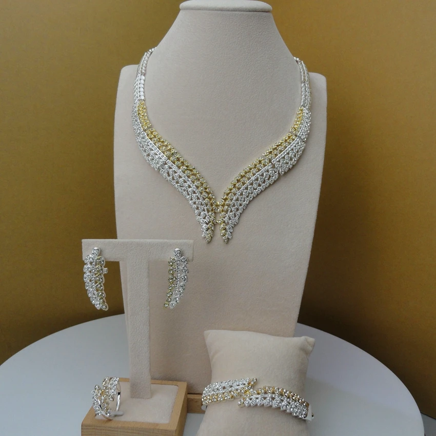 Yuminglai African Fashion Jewelry Dubai Costume Jewelry Two Tones