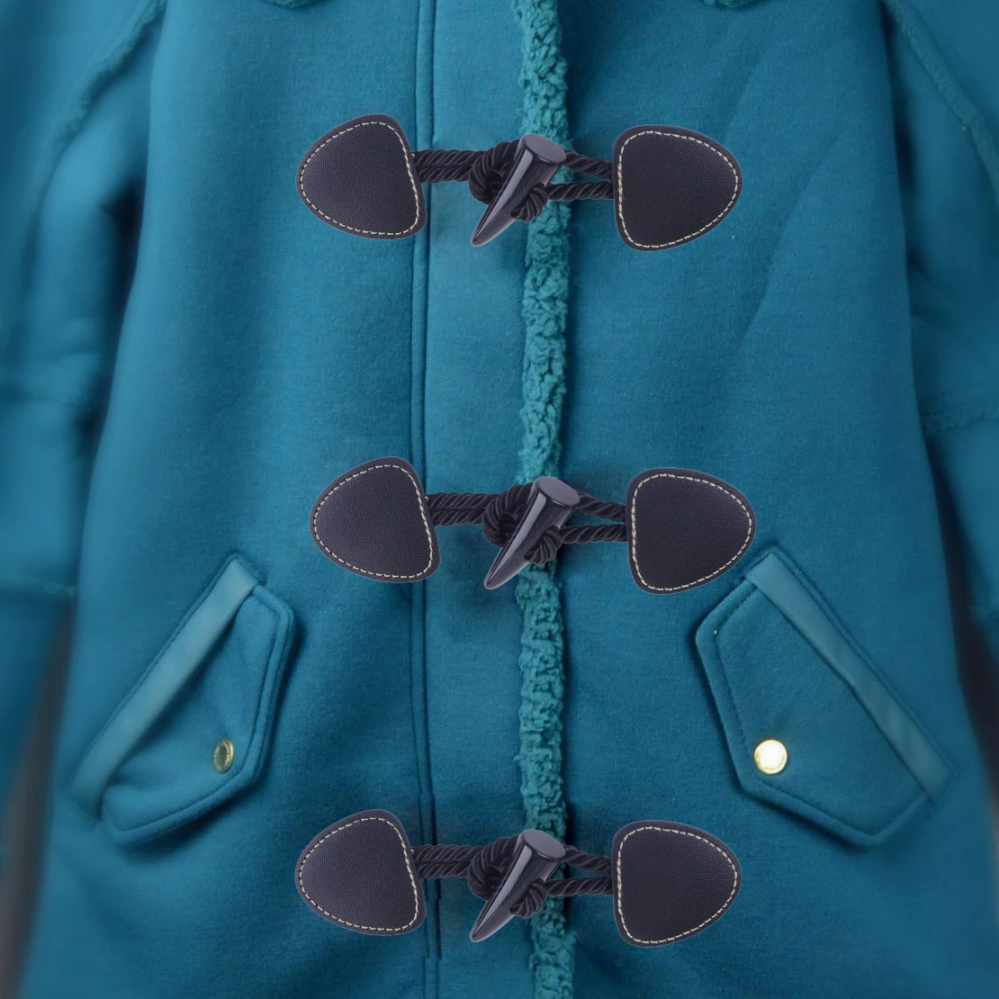teal duffle coat