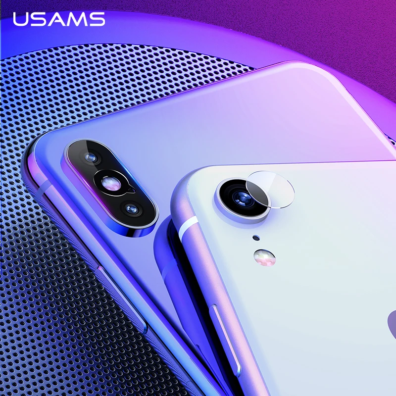 2 قطع كاميرا العدسات ملصقا لفون XR XS ماكس ، USAMS 9 H المقسى واقٍ زجاجي فيلم الهاتف كاميرا عدسة شاشة خدش