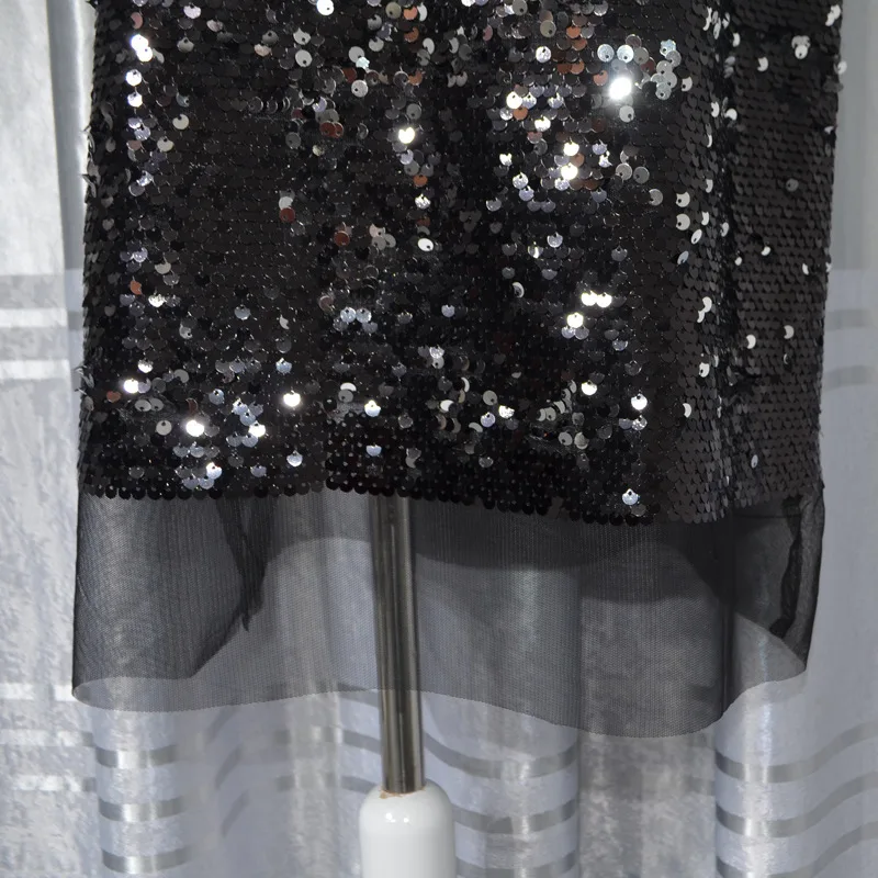 Шикарная сетчатая юбка с блестками, Женская Повседневная трапециевидная юбка с высокой талией, Женская Блестящая нижняя одежда LT661