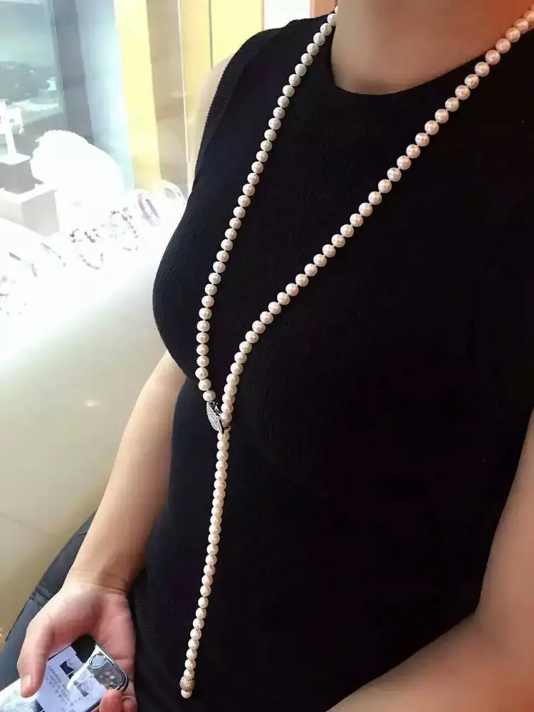 

Adjustable real south sea white pearl necklace 38inch pendant (9.13)