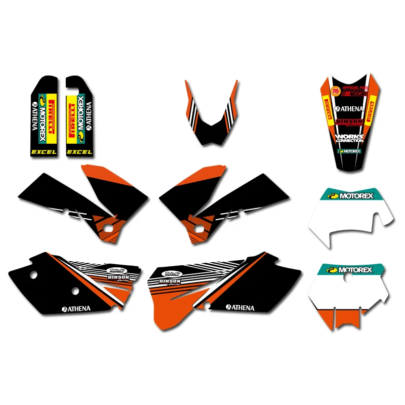 4 стиля Стикеры для графического фона велосипеда внедорожника KTM EXC SXF SX XC XCW 125 250 450