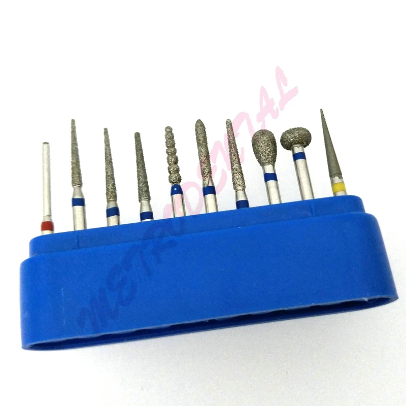 10pcs New 1.6mm High Speed Dental Diamond Burs Drill Kit Used for