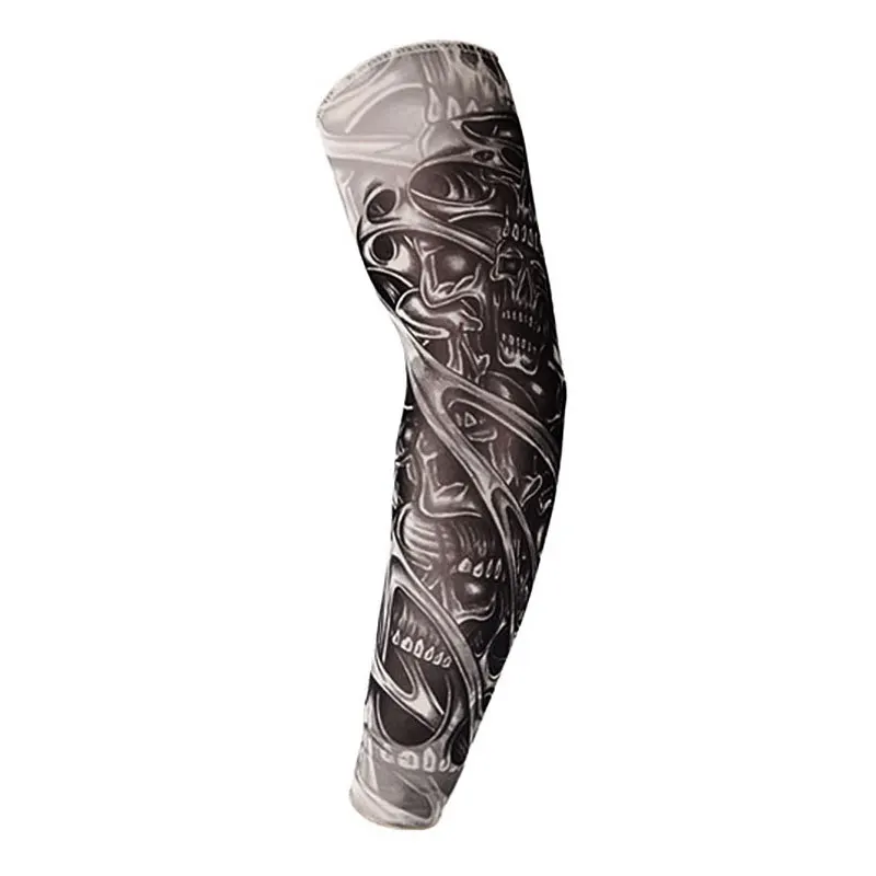 Huation New Fashion Tattoo Sleeves Arm Warmer Unisex UV Protection Outdoor Temporary Fake Tattoo Arm Sleeve Warmer Sleeve Mangas