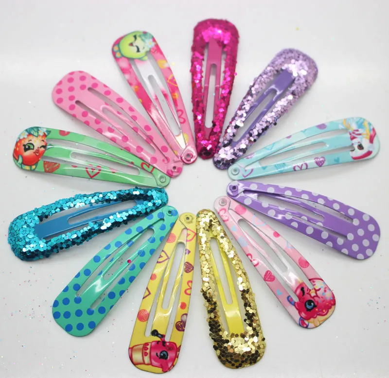 Christmas gifts 12pcs/set cute printing hairpins glitter headwear Hair