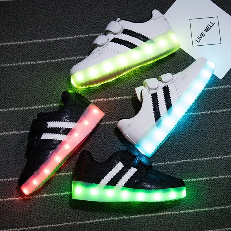 Размер 25-34/USB зарядное устройство светящиеся кроссовки для девочек корзина светодиодная детская светящаяся обувь для мальчиков светящиеся кроссовки A8