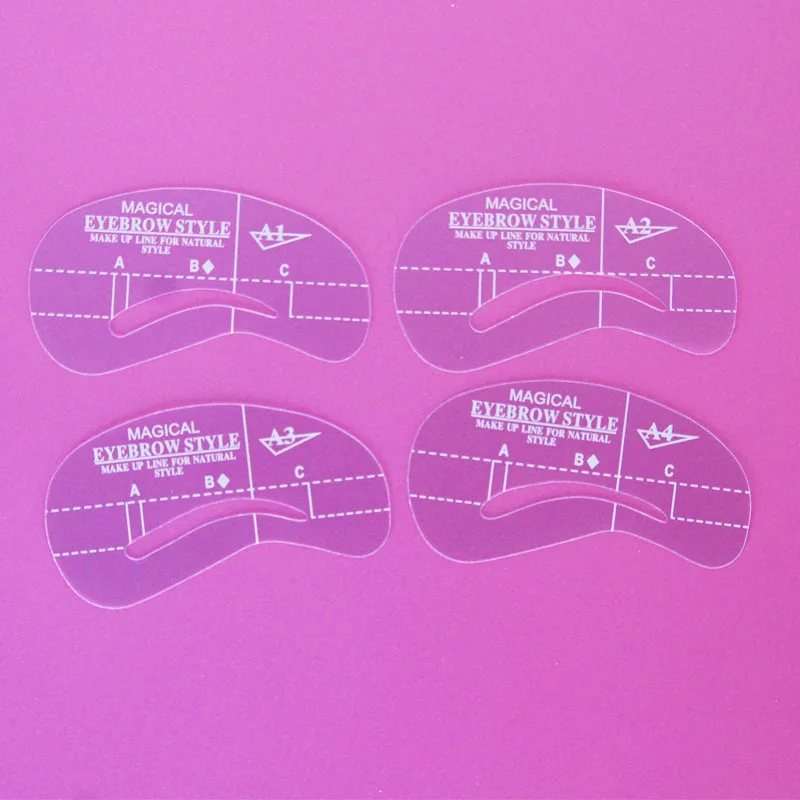 

hot 4pcs/set Styles Grooming Stencil Kit Make Up MakeUp Shaping DIY Beauty Eyebrow Template Stencils Tools Accessories for eyes