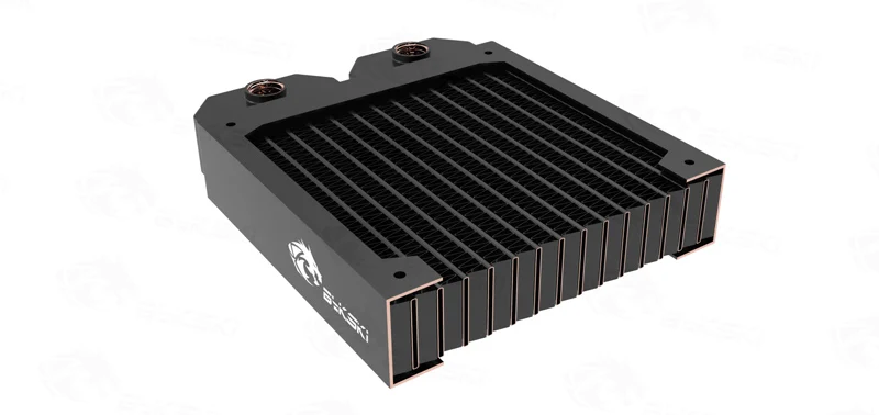 Preise BYKSKI 28mm Dicken Kupfer + Messing 420mm Computer Wasser Entladung Flüssigkeit Wärme Tauscher Metall Kühler für 140mm fans G1 4  