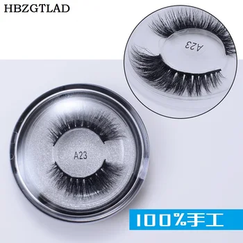 

HBZGTLAD Round box 1 pair 3D mink eyelash 100% real mink fur Handmade lashes
