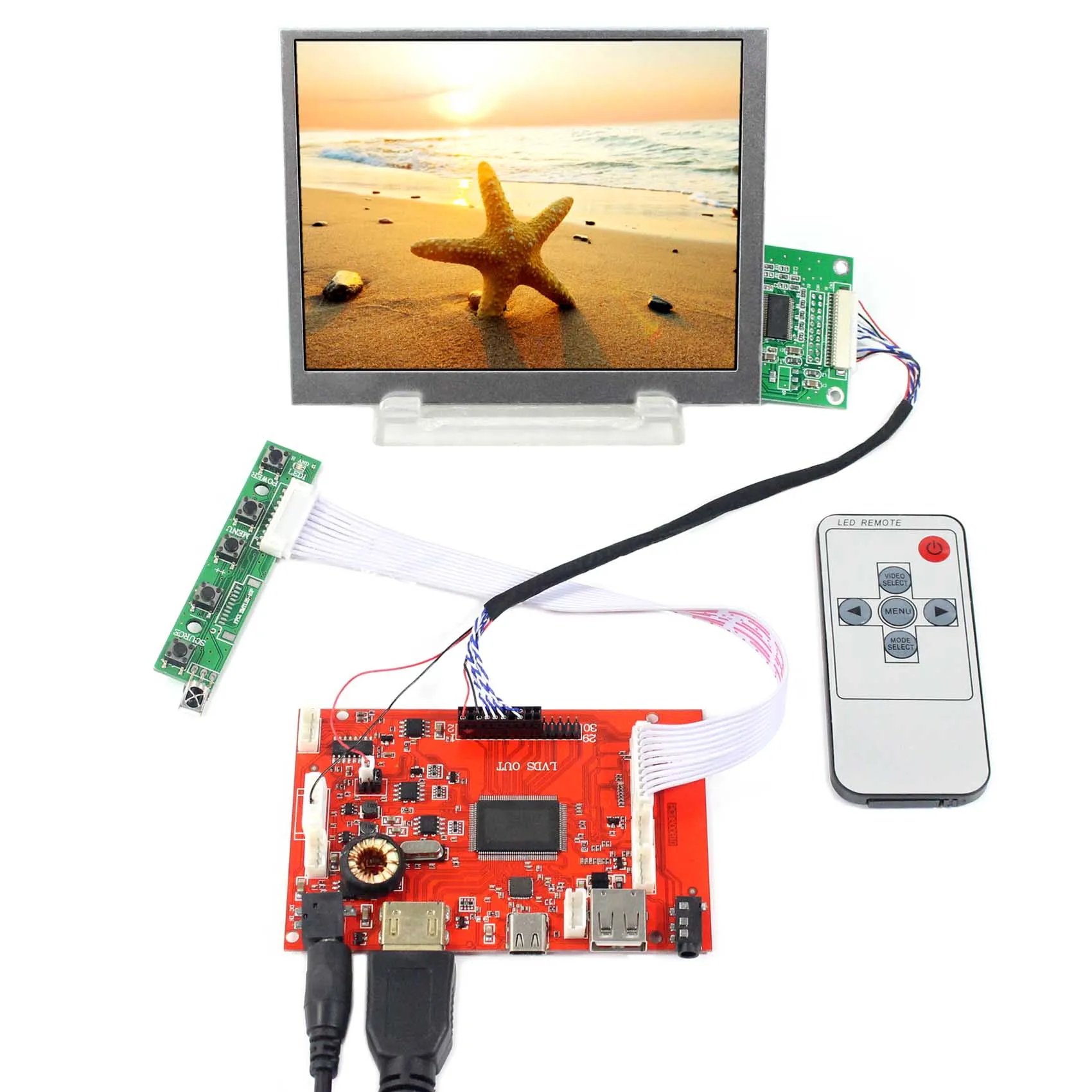 

HDMI TYPE-C LCD Controller Board 5.6" AT056TN53 640x480 LCD Screen