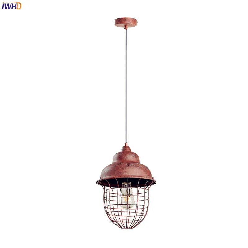 

IWHD Loft Industrial Style LED Pendant Lamp Restaruant Living Room American Iron LED Edison Vintage Light Lamparas Colgantes