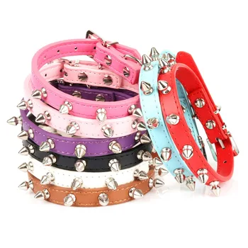 

Small Dogs Collars Spiked Rivet Puppy Necklace For Pets Cats Collar Accessories Supplies collar perro collier chien