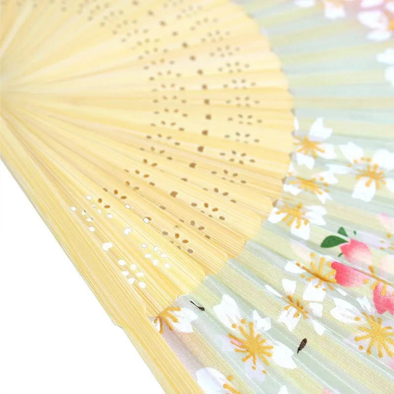 Вишневый цветок печати кружева бамбуковые вееры ручной складной веер вечерние Декор поставки