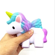

Anti-stress Rainbow Unicorn Horse Squishy Toy Jumbo 12cm Kawaii Soft Slow Rising Colorful Slime toy Stress Relief Squishi Gift