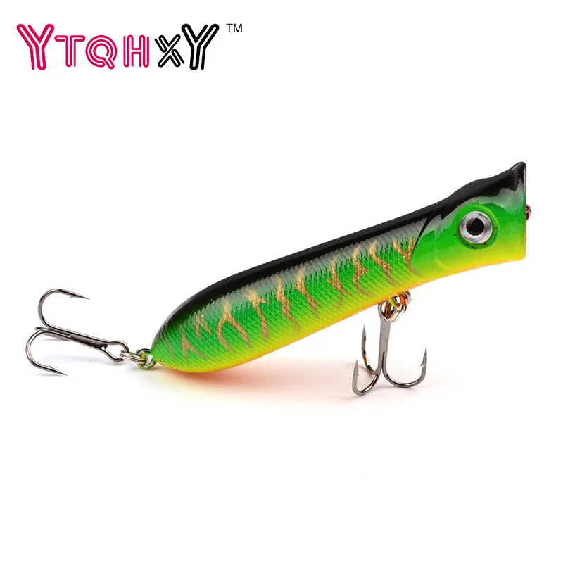 

1pcs 8cm 10.7g Popper Fishing Lures 3d Eyes Bait iscas artificiais para pesca Crankbait Wobblers fishing tackle YE-5