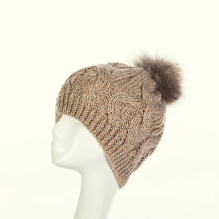 2018 New Winter Double-layer Hats Women Beanie Hat Fashion Thickening Knitted Wool Hand Made Twist Hats for Girls Pom Caps HC08 (7)