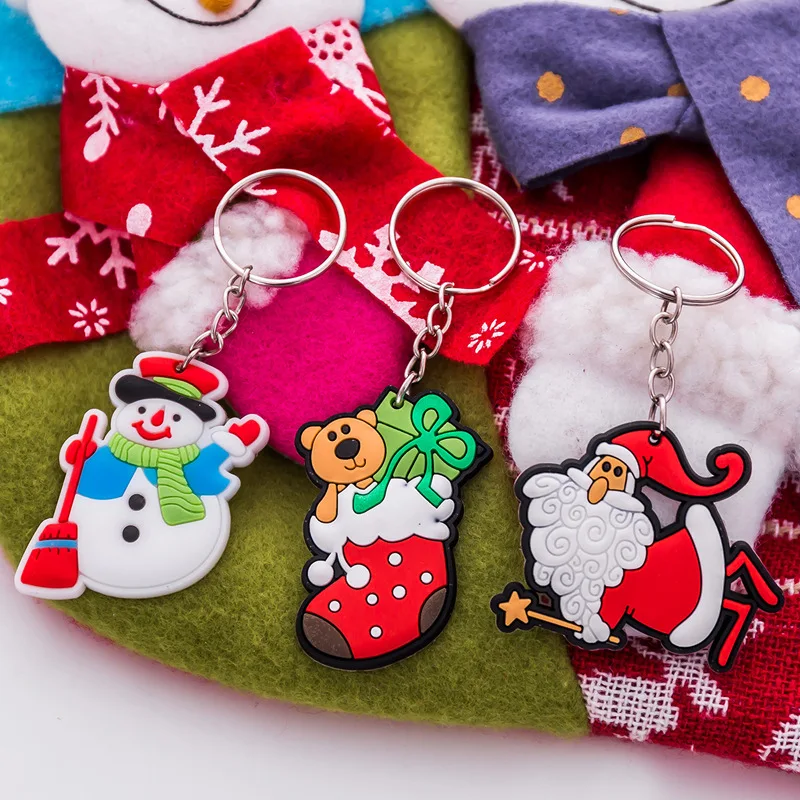 1PCS Santa Keychain Men's and Women's Christmas Gift Pendant Lovers Key Ring |