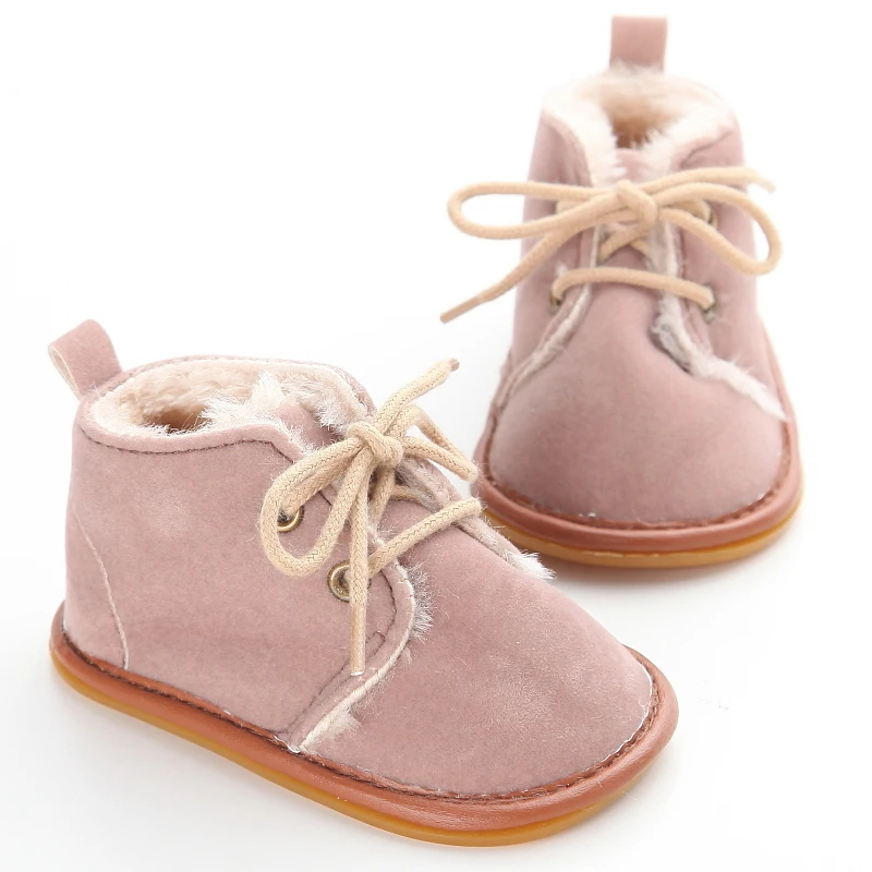 Pudcoco/ г. Зимние ботиночки для новорожденных девочек и мальчиков, зимние плюшевые меховые тёплые ботинки на шнуровке обувь с ремешками для детей от 0 до 18 месяцев
