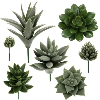 

7pcs Artificial Succulent Artificial Plant Faux Succulent Artificial Plants Flower For Home Office Garden Decoration Accessories