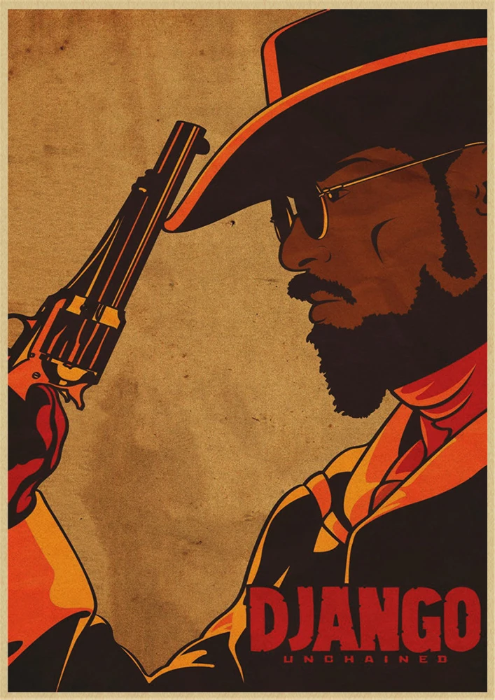 Классический фильм Django Unchained Квентин Тарантино Ретро плакат крафт-бумага кафе домашний декор стен Живопись - Цвет: Белый