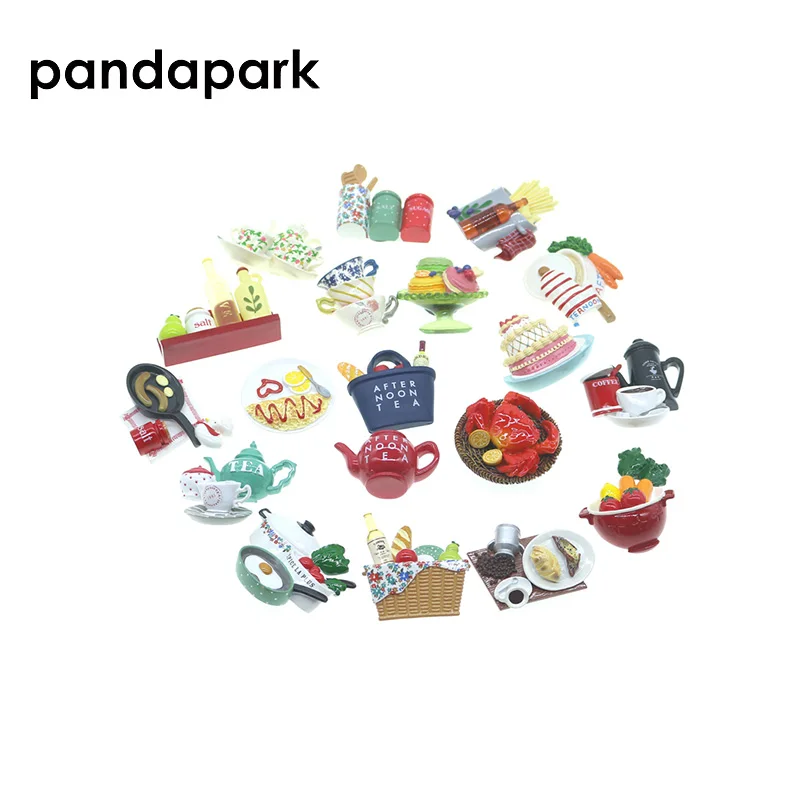 

PANDAPARK 3D Resin Simulation Food Fridge Magnet Afternoon Tea Souvenir Kitchen Tool Fridge's Decoration Message Post Sticker
