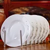 6pcs/set American Dining Room Ceramic Tableware Jingdezhen Bone China Porcelain Dinnerware 8*inch Deep Soup Dishes Decor Plates 6