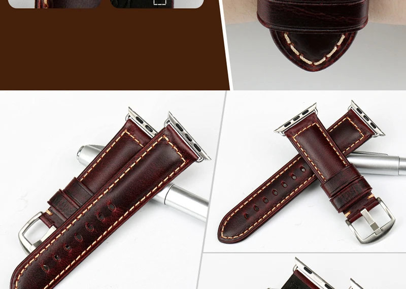 MAIKES винтажный ремешок из коровьей кожи для часов Apple Watch 44 мм 40 мм 42 мм 38 мм серия 4 3 2 1 iWatch ремешок для часов Apple Watch ремешок