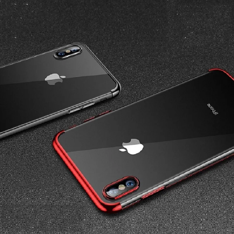 

Stylish shockproof plating silicone phone case for iPhone XR XS X XS Max 7 8 6 6S Plus soft TPU transparent case back cover