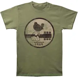 Новое поступление терморубашка Мужская Повседневное Футболка для мальчиков топы скидки Для мужчин & #039; S Woodstock 1969 Slim Fit футболки милитари