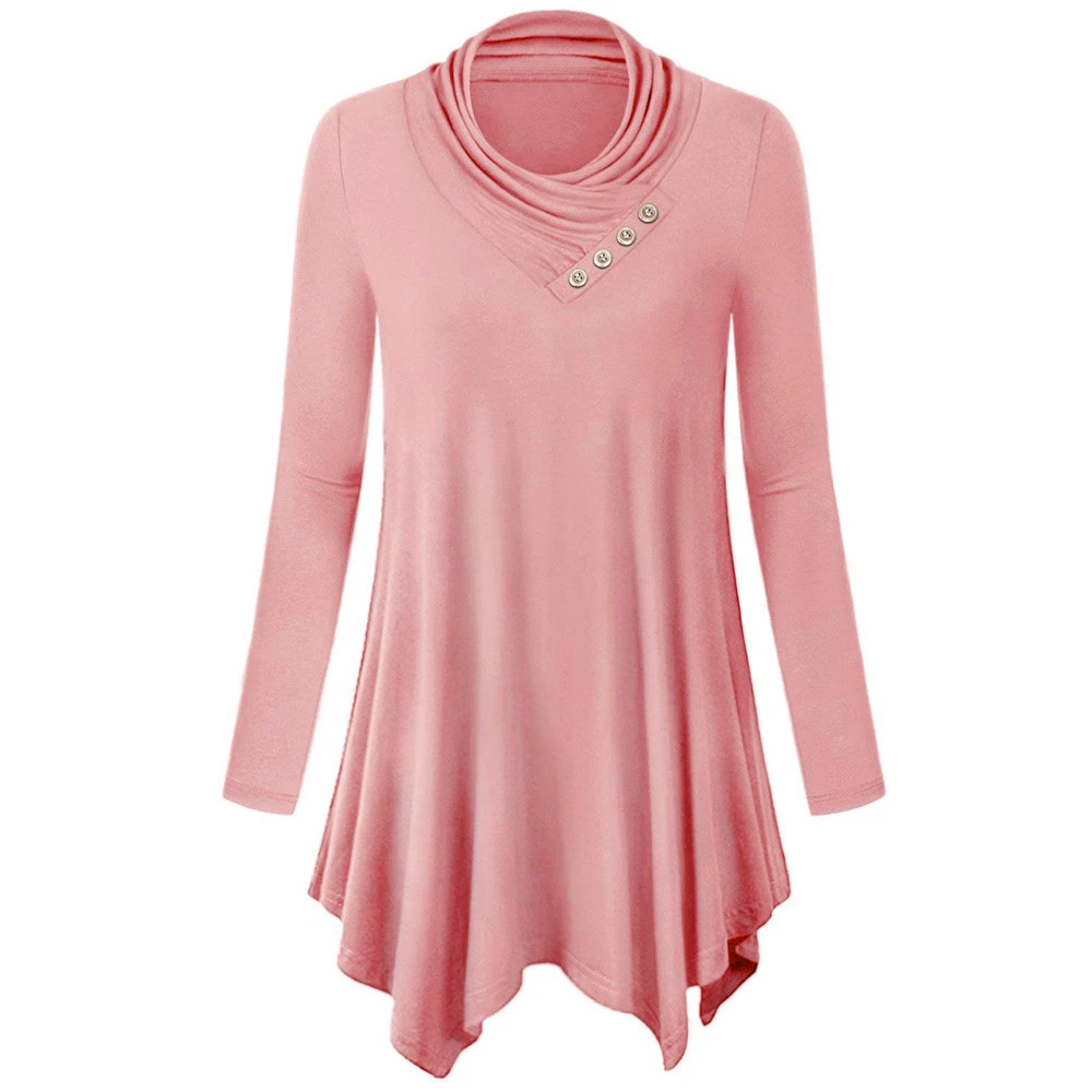 

JAYCOSIN Hot Sale Womens Long Sleeve Irregular Hem Tops Casual Flare Tunic Blouse Shirt PG20 dropshipping