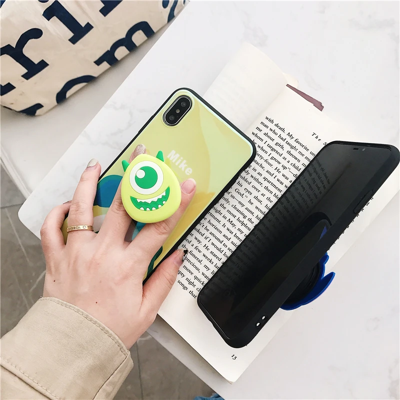 

Cases Grip Holder Phone Cases For iPhone 7 6s 6 Plus 3D Cute Cartoon Stitch Pooh Case For iPhone X 8 8plus Cover Coque Fundas