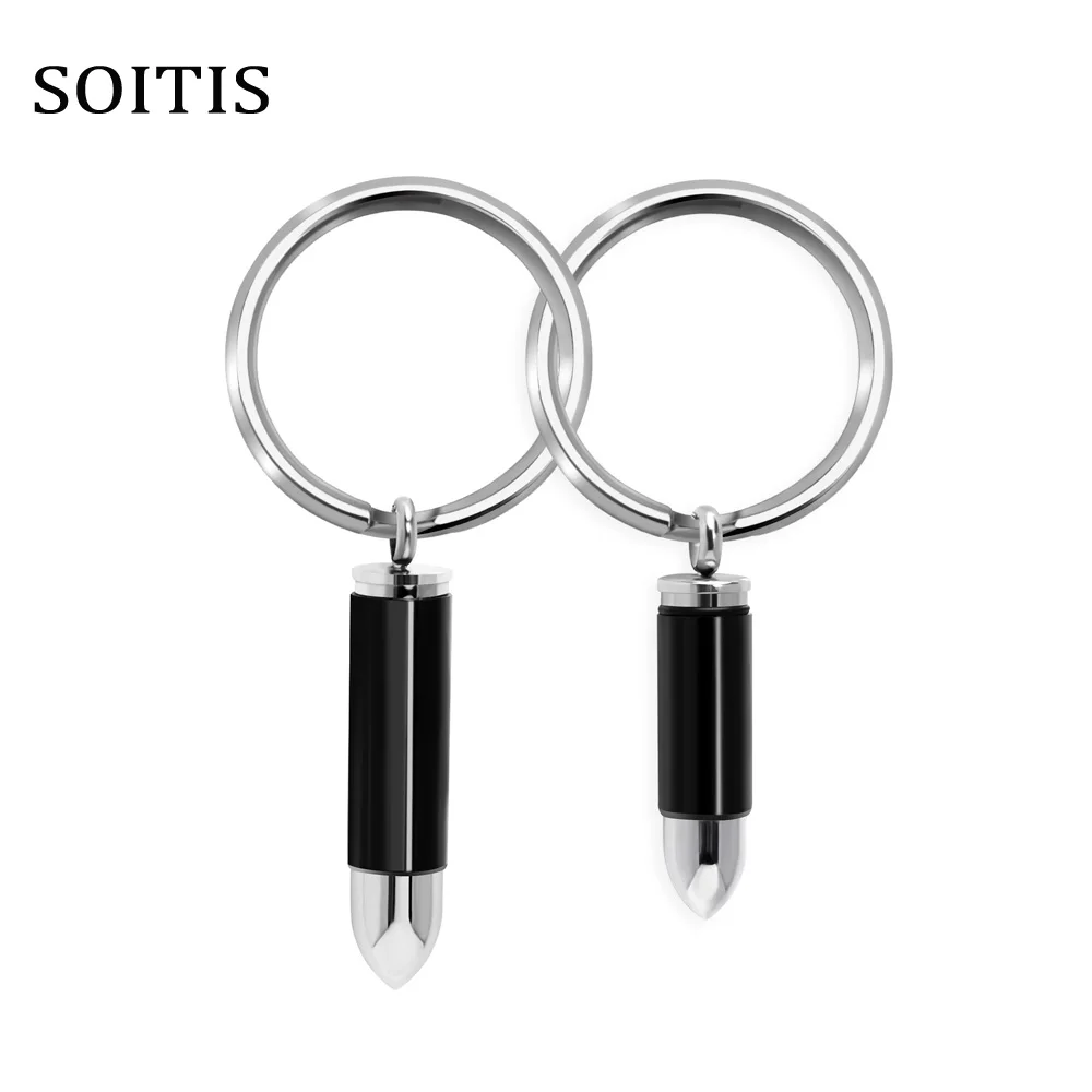 

SOITIS Fashion Design Bullet Necklace Multifunction Key Chain Dasiy Chain Stainless Steel Black Sliver Color Two Size Pendants