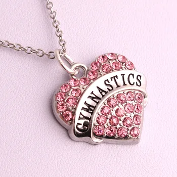 

new jewelry heart gymnastics long chain necklace