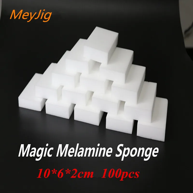 Esponja mágica de melamina 100 peças, esponja para cozinha, escritório, banheiro e cozinha, branca, 100*60*20mm/limpeza de prato nano