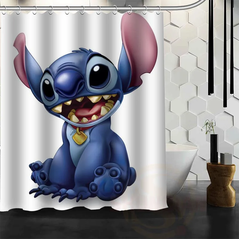 Best Nice Custom Lilo And Stitch Shower Curtain Bath Curtain Waterproof ...