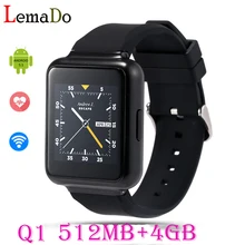 Q1 smart watch mtk6580 quad core 4 gb android 5.1 os apoyo rom bluetooth wifi gps 3g nano sim google play SmartWatch