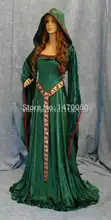 Custom Made Green Crushed Velvet Medieval Renaissance ELVEN FAIRY Dress
