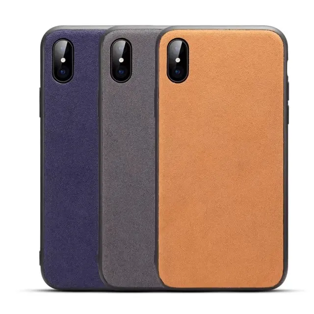 Enchicas микрофибры замши для IPhone X 6 6S 7 8 Plus Мягкие TPU Край жесткий PC Обложка простой |