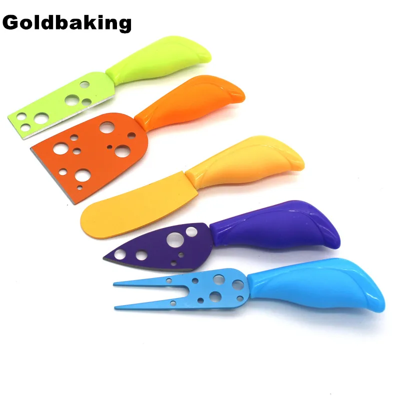 Goldbaking 5 шт. красочные сыр резак набор сырных ножи резки масло разбрасыватель
