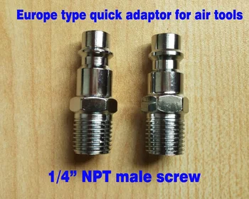 

2pcs/lot 1/4" NPT male thread Europe type Pneumatic Air Hose Quick Coupler EU type air tools quick adaptor